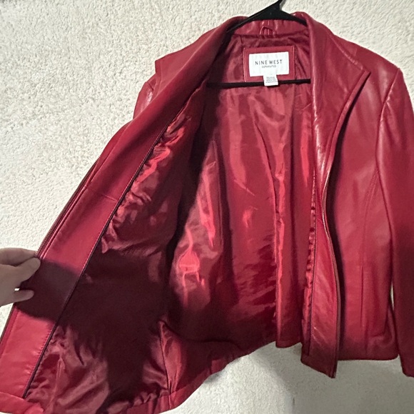 Vintage Nine West Red Leather Jacket,Size XXL 90’s Y2K Classic Capsule - Picture 4 of 12